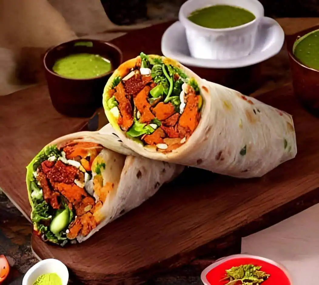 Cheesy Soya Chaap Shawarma Roll
