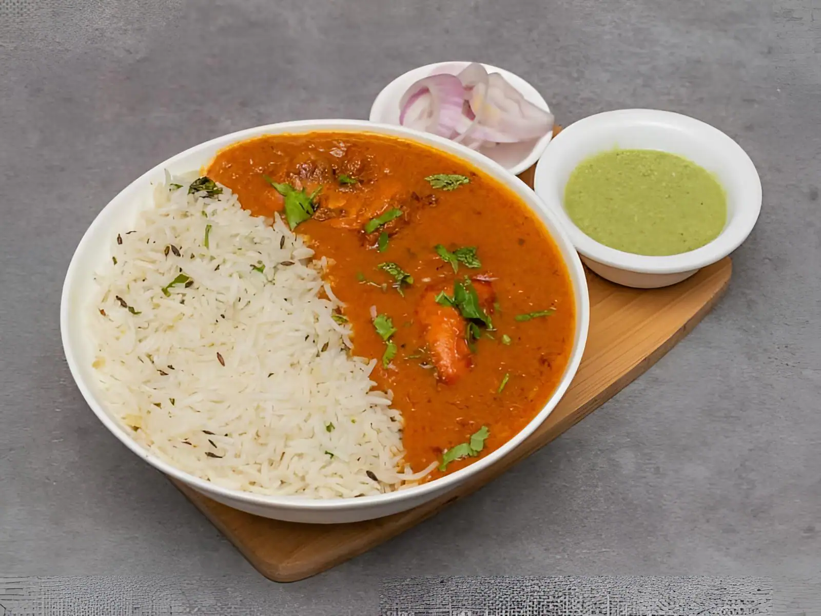Chicken Do Pyaza With Rice