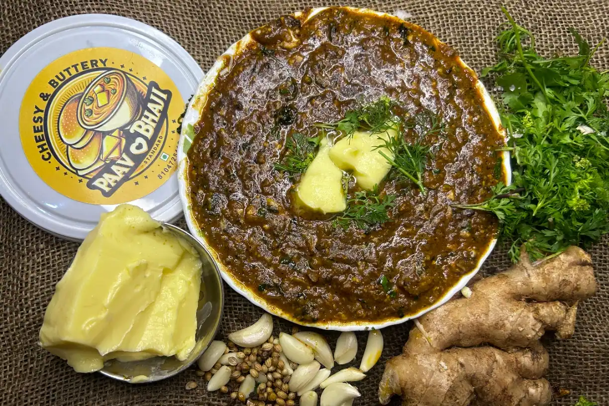Cheesy And Buttery Pav Bhaji