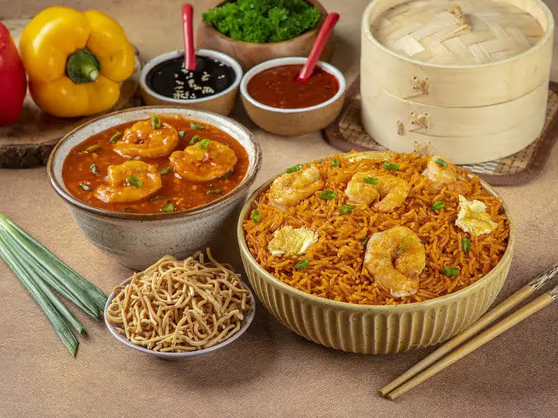 Prawns Triple Schezwan Rice