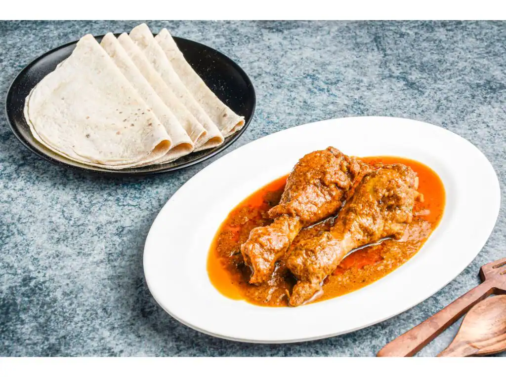 Chicken Leg Curry With 5 Hath Roti