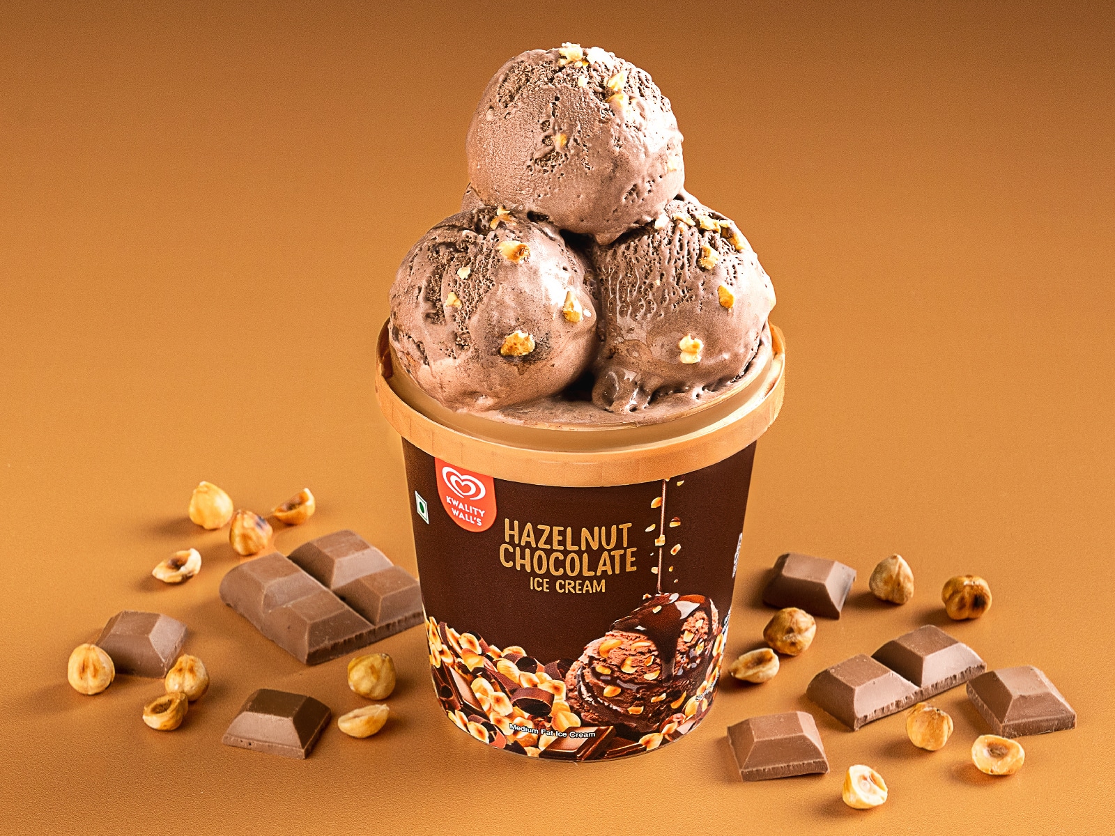 Hazelnut Chocolate Ice Cream 500ml Family Tub