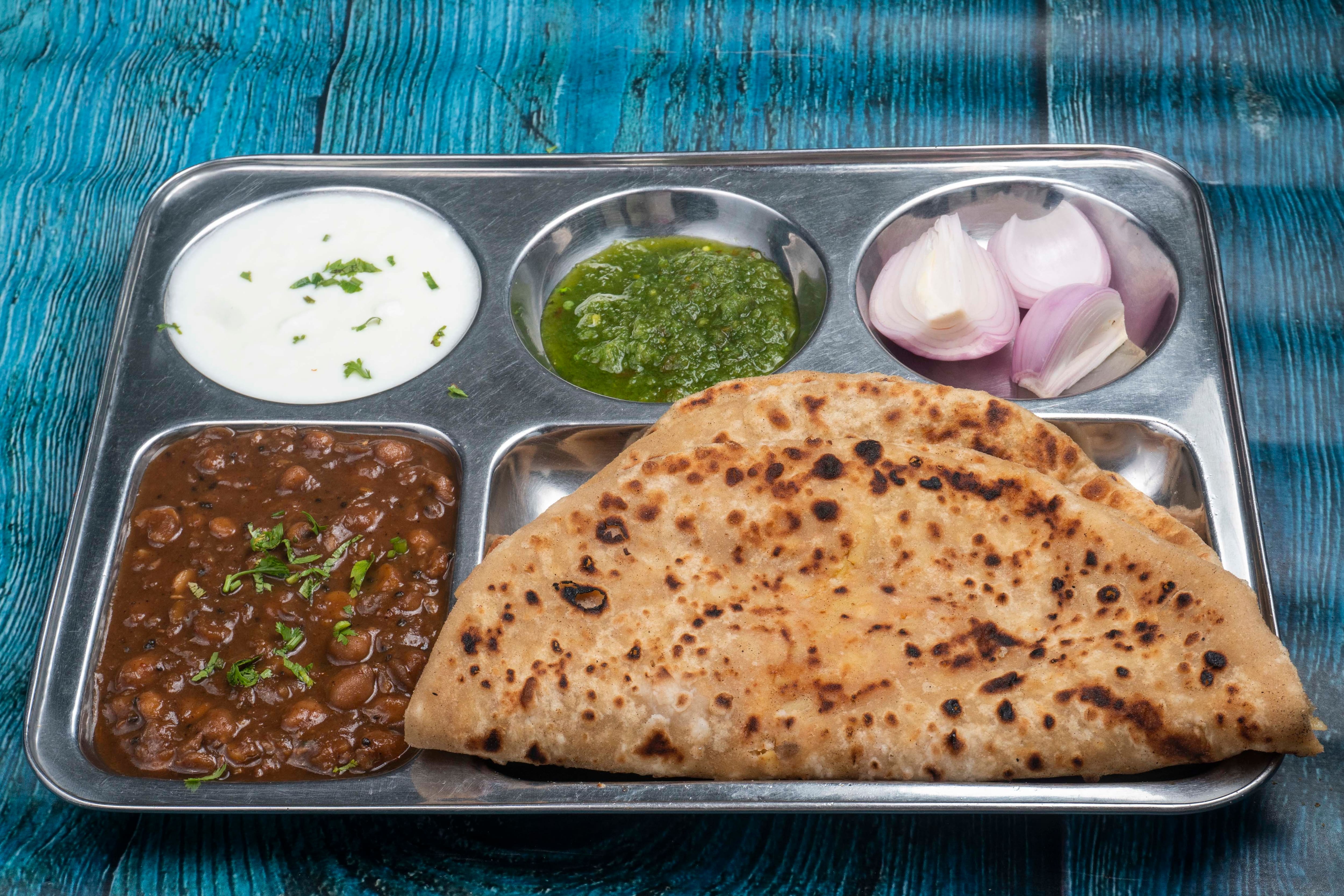 2 Aloo Paratha With Sabzi