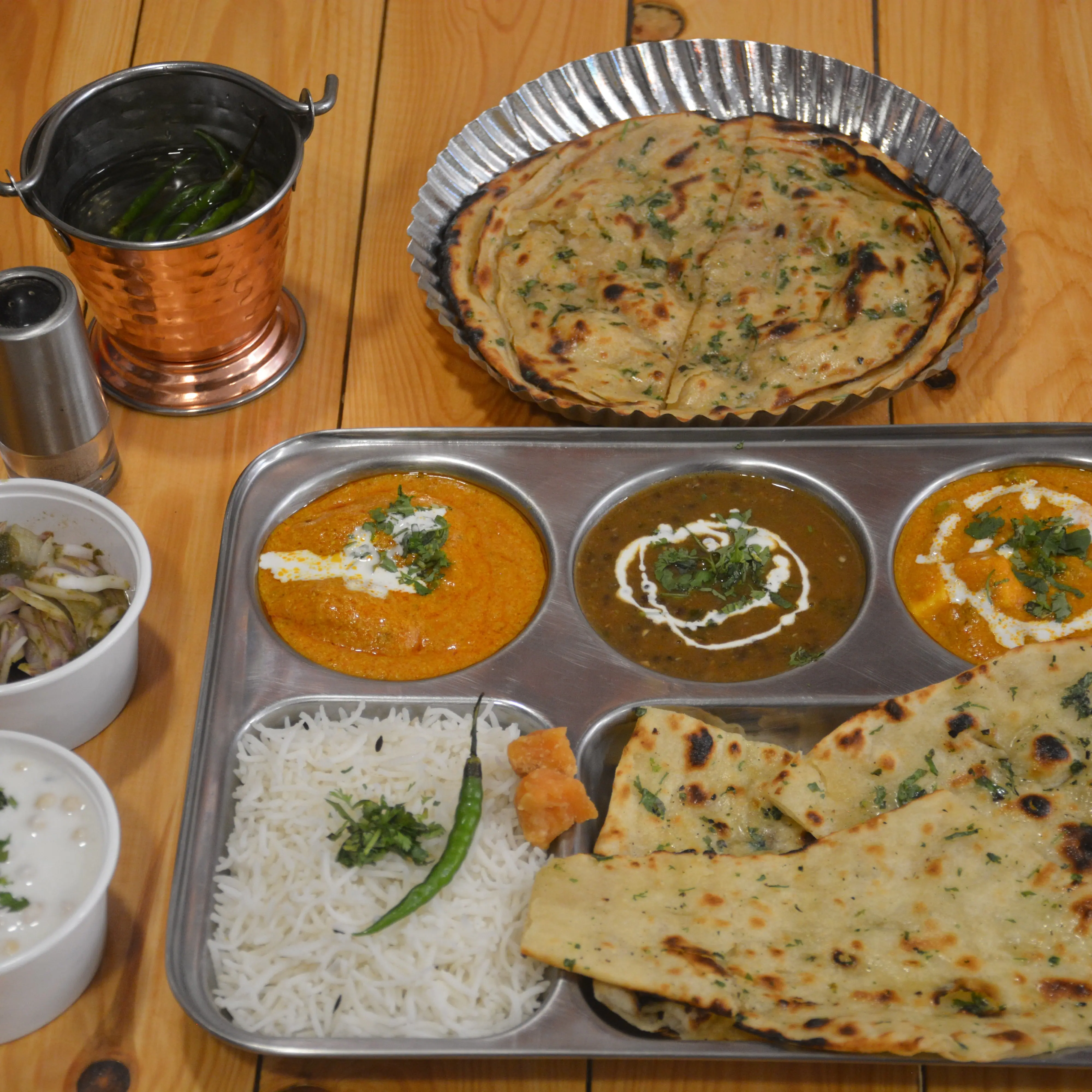 Amritsari Kulcha and Delhi Chaap