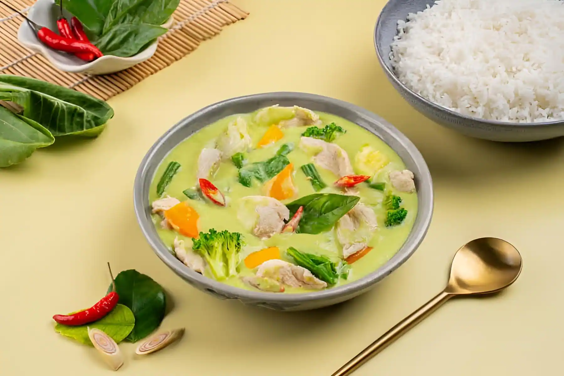 Chicken Thai Curry Green - Served With Steam Rice