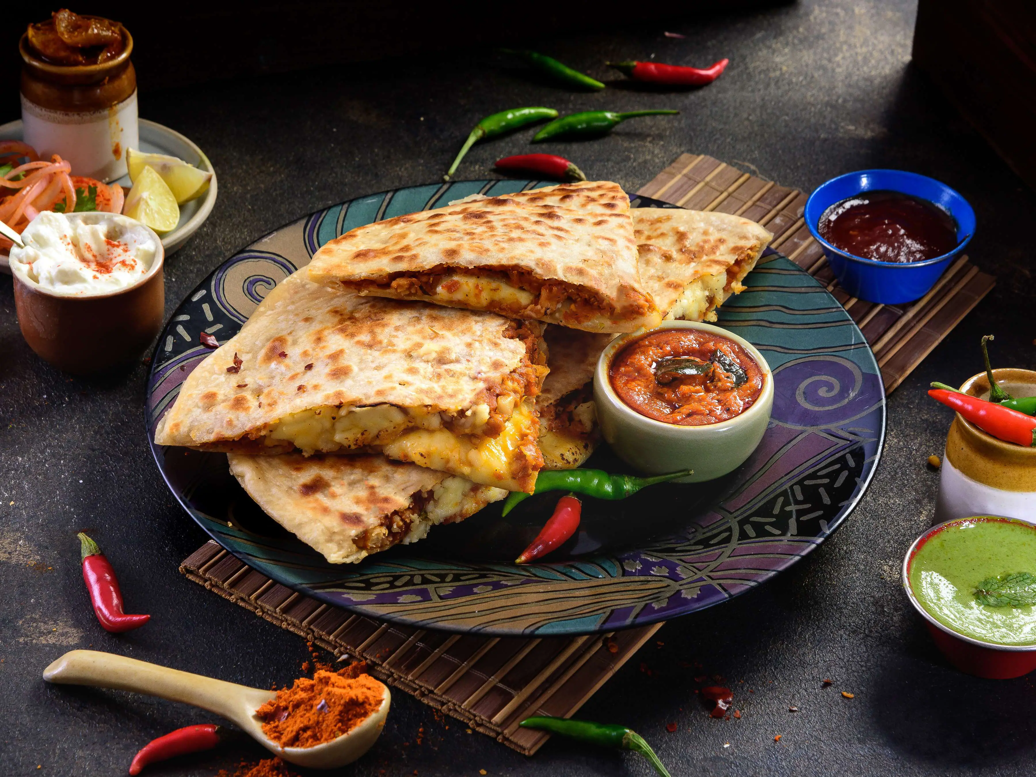 Tandoori Chicken Cheese Paratha