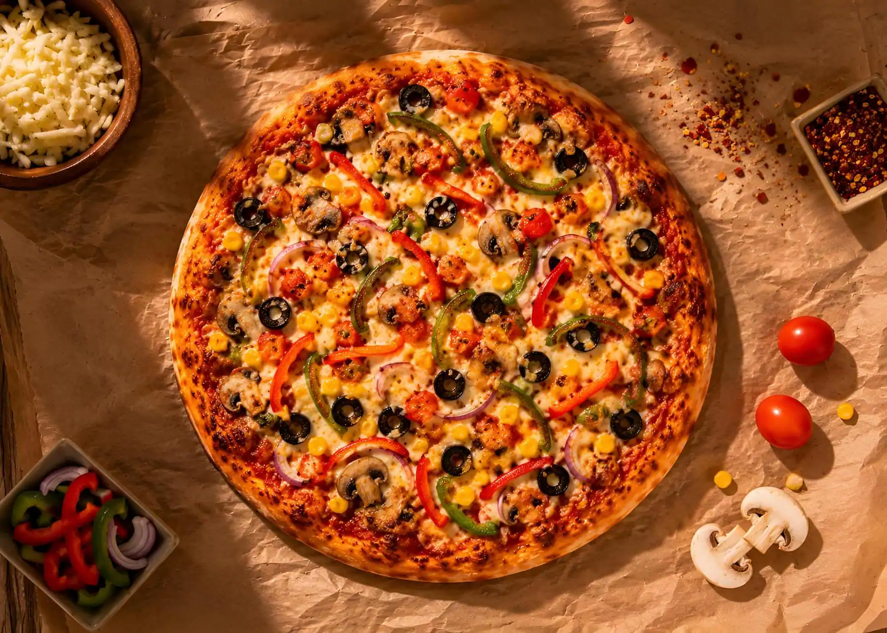 Fully Loaded Veggie Pizza