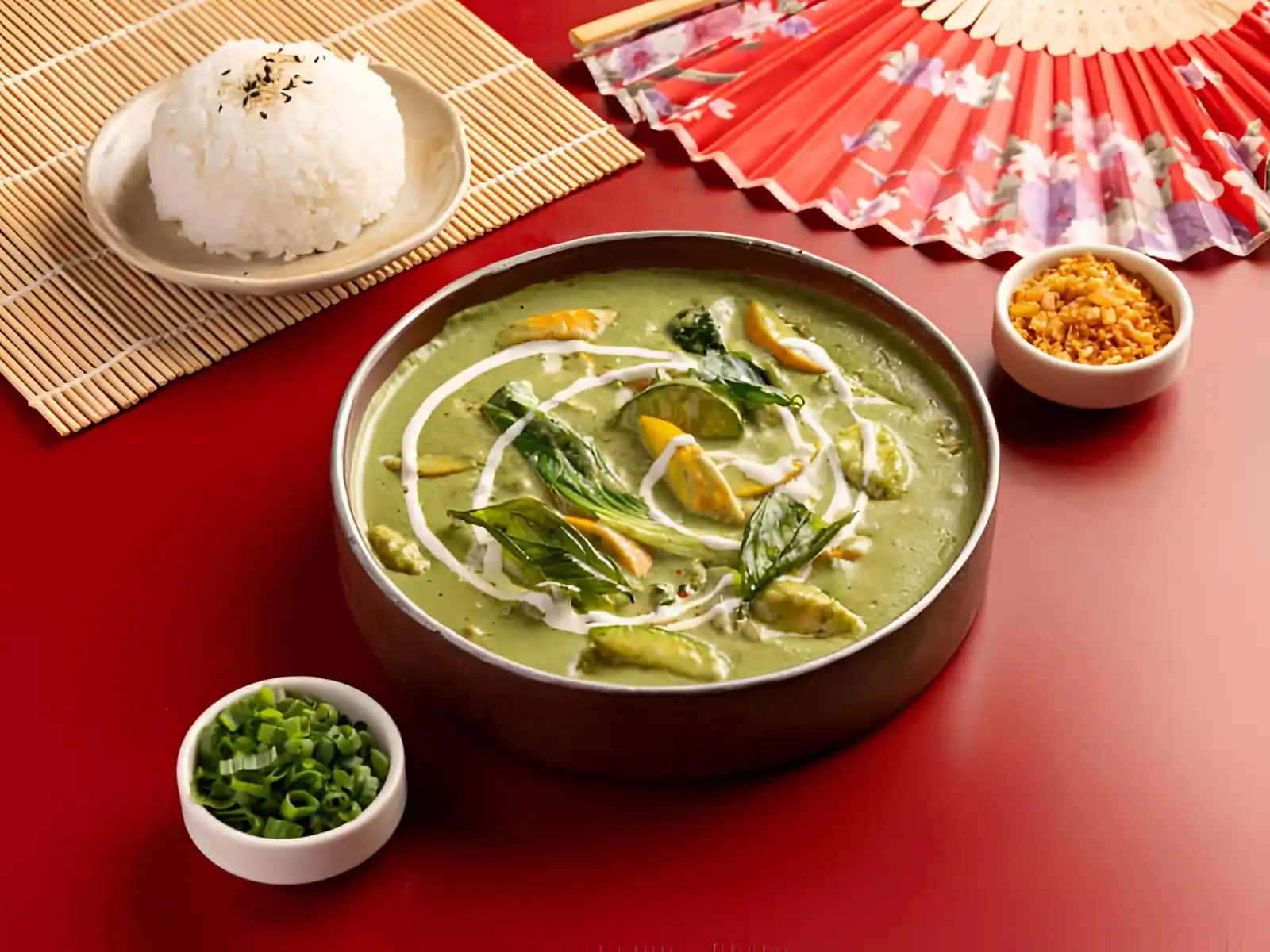 Veg Thai Curry Green - Served With Steam Rice
