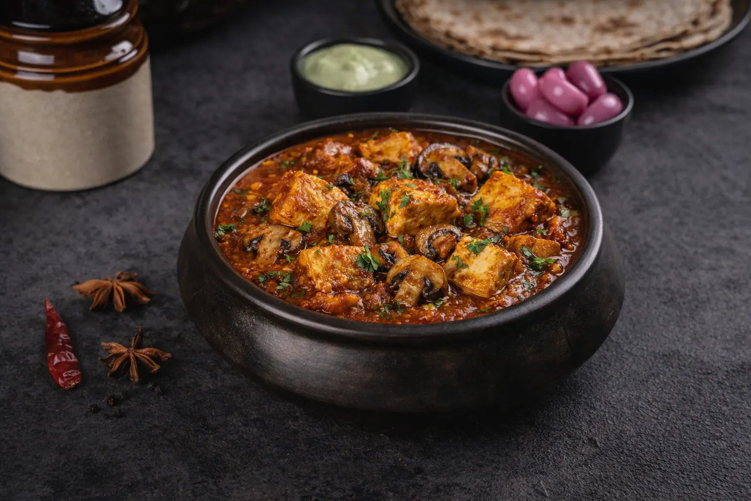 Tawa Paneer Mushroom Gravy