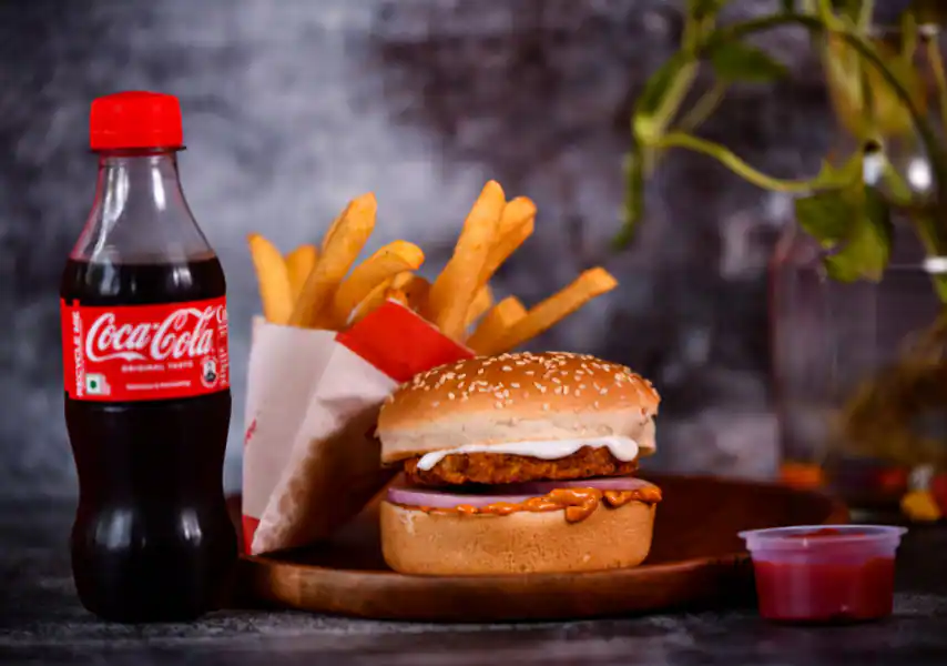 Aloo Burger Meal Fries(burger+cocacola+fries)