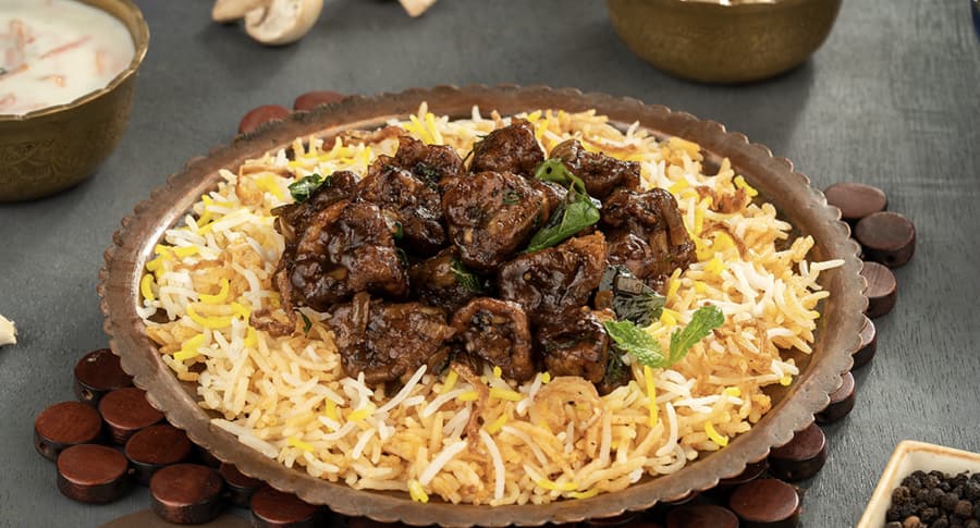 Pepper Mushroom Biryani Bowl (Serves 1)