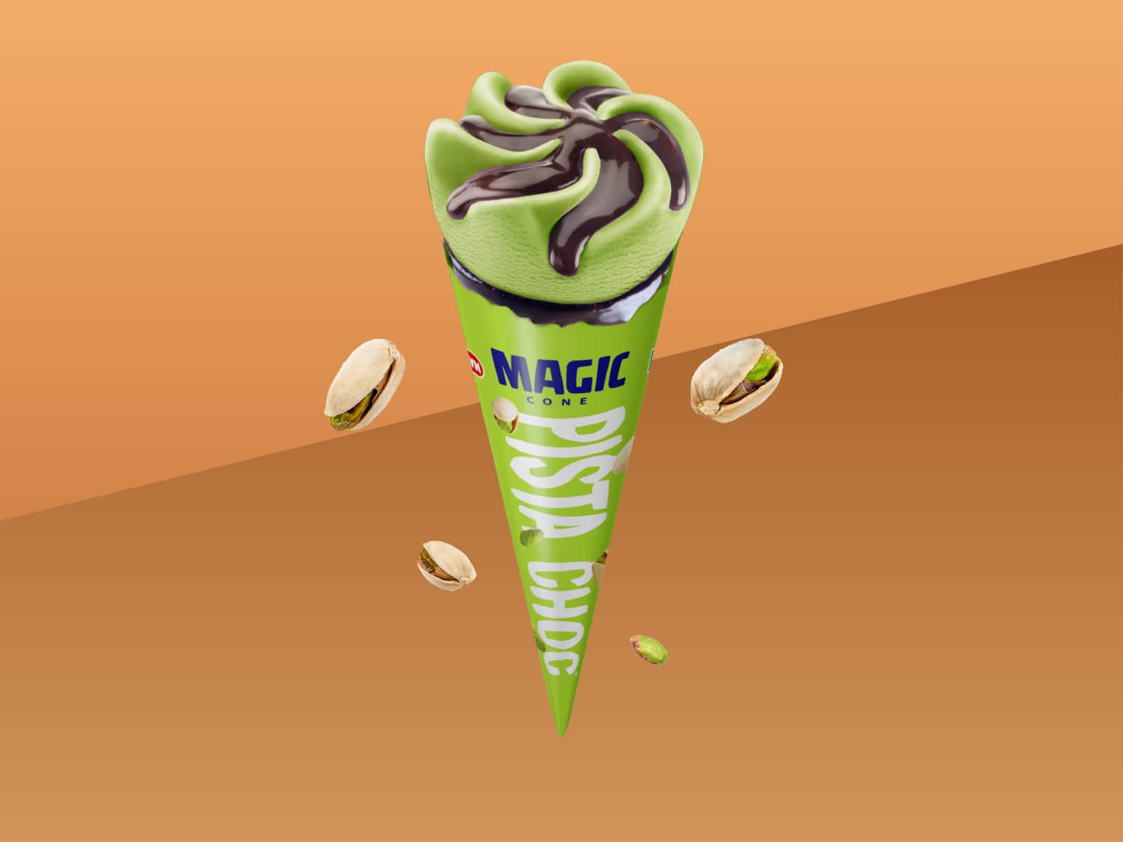 Pista Choco Ice Cream Cone