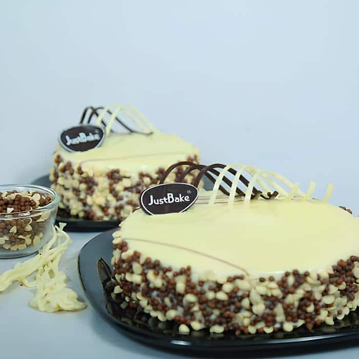 Choco Vanilla Garnish Cake - Just Baked Cake