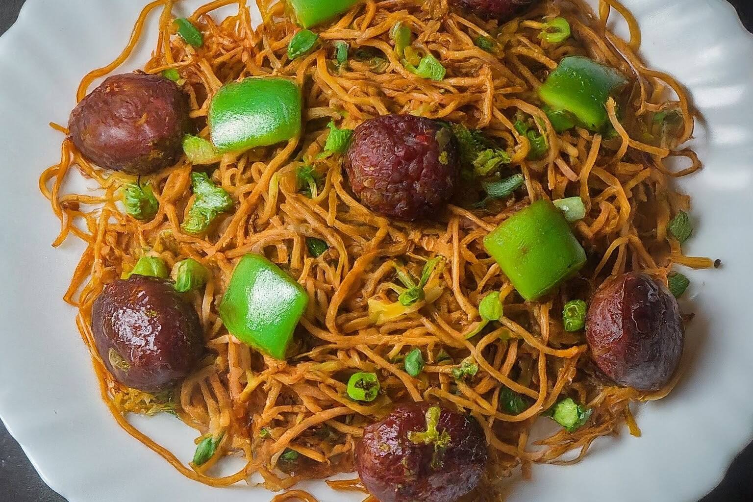 Veg Manchurian Noodles