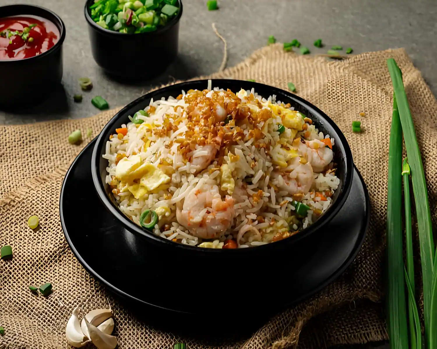 Prawns Burnt Garlic Rice