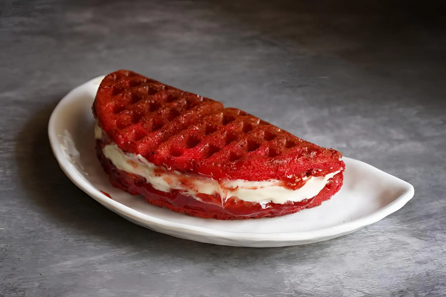 Berry & Redvelvet Waffle Sandwich