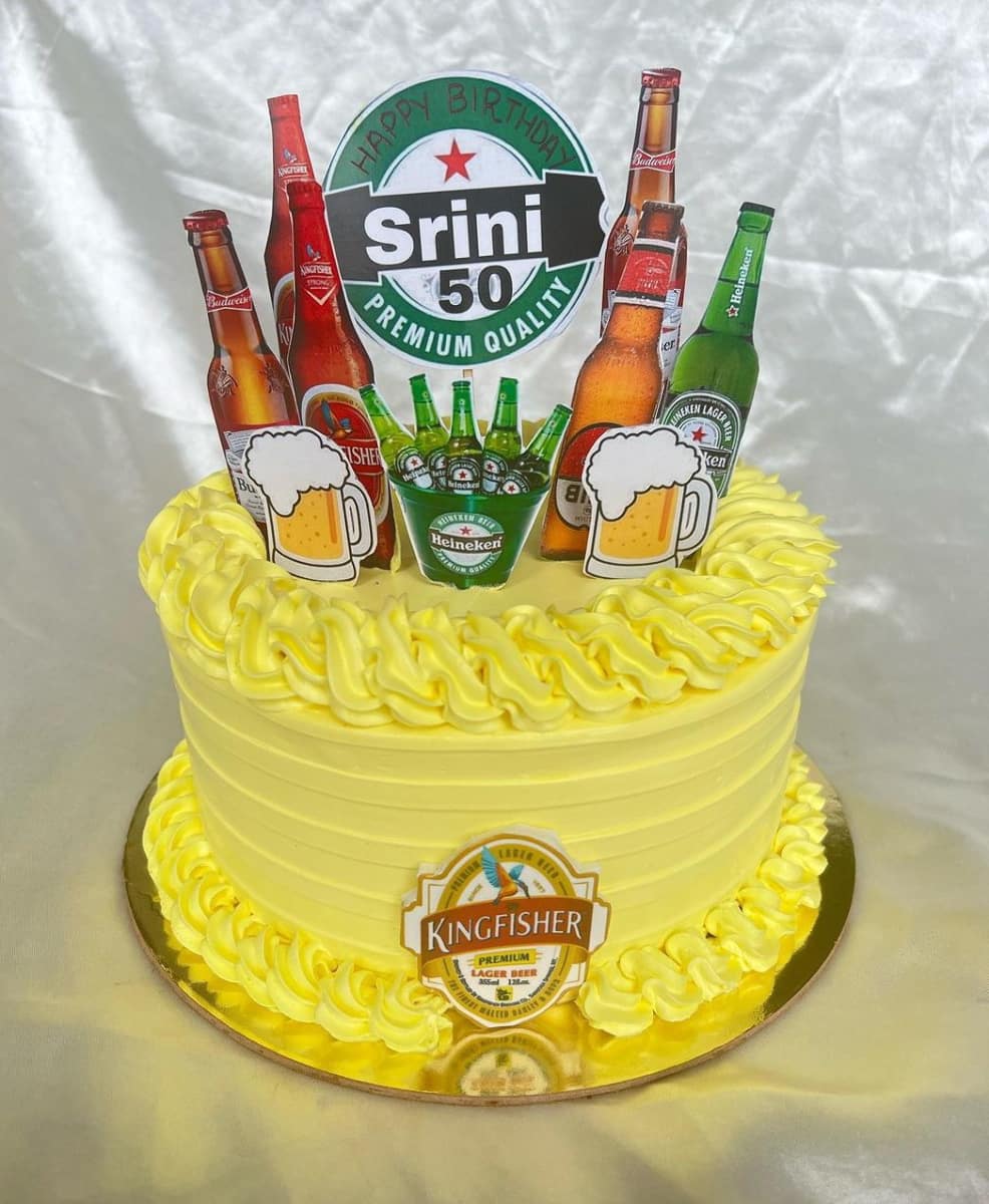 Kingfisher Beer Mug Theme Cake Delivery In Delhi And Noida