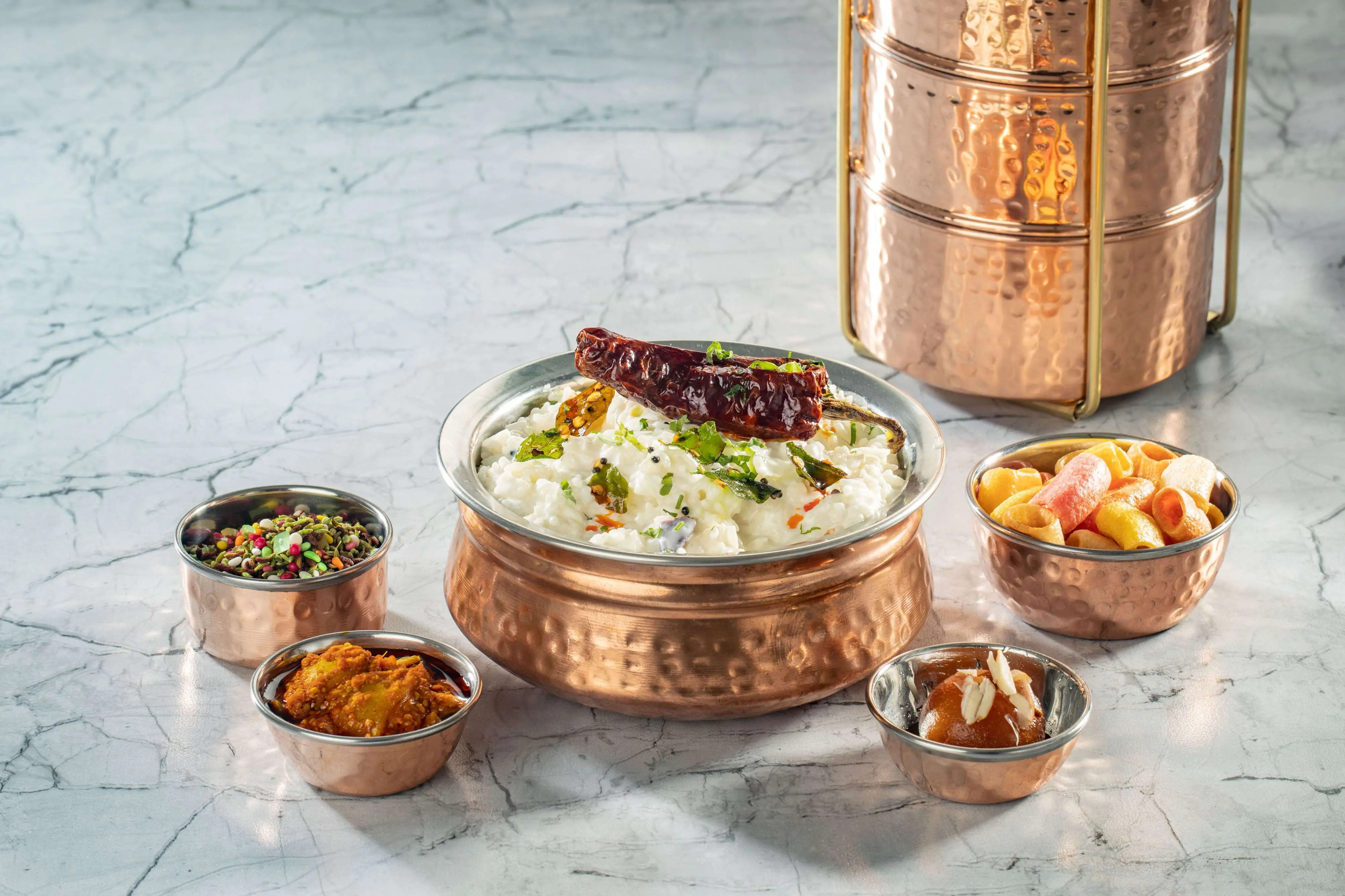 Curd Rice With Papad