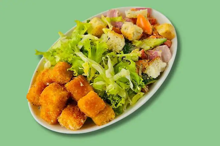 Crumb Fried Paneer Caesar Salad