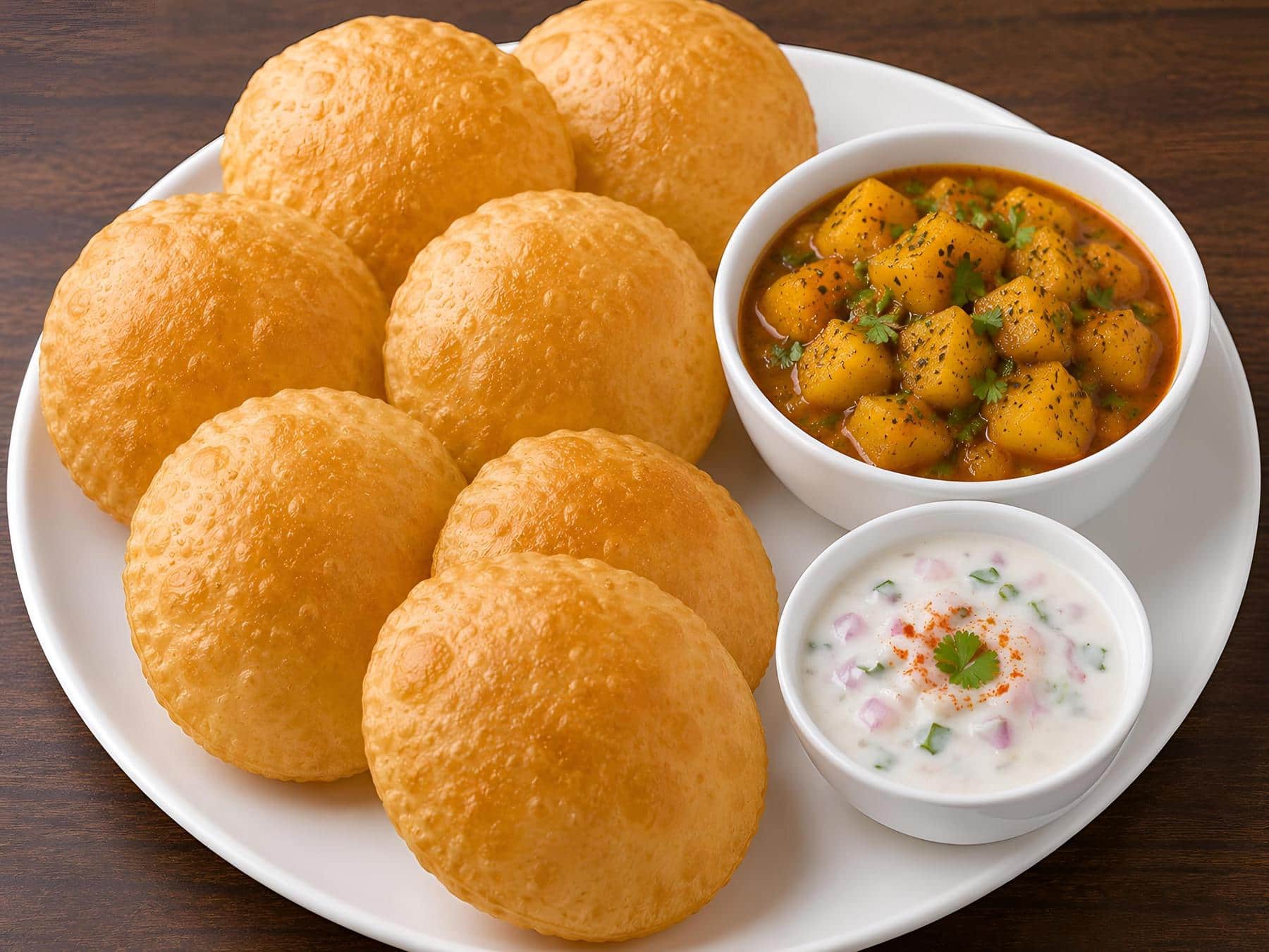 6 Puri + Sabzi + Raita