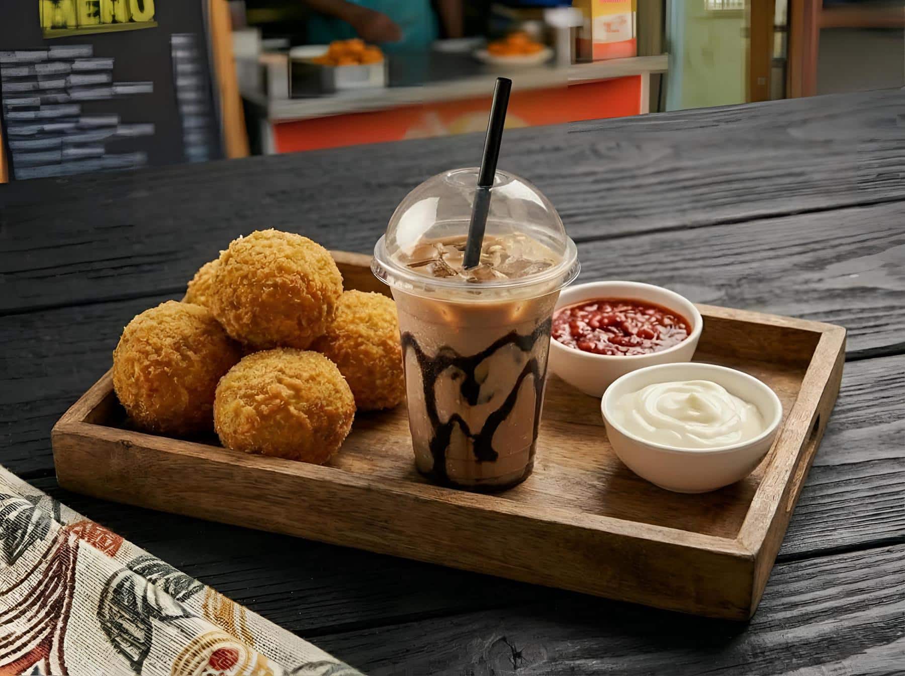 Veg Kurkure Momos with Cold Coffee in Sirsa