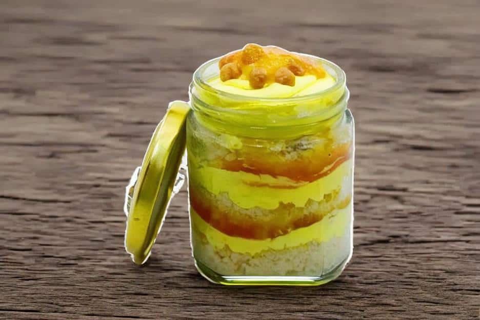 Mango Ice Cream Cake Jar | bakehoney.com