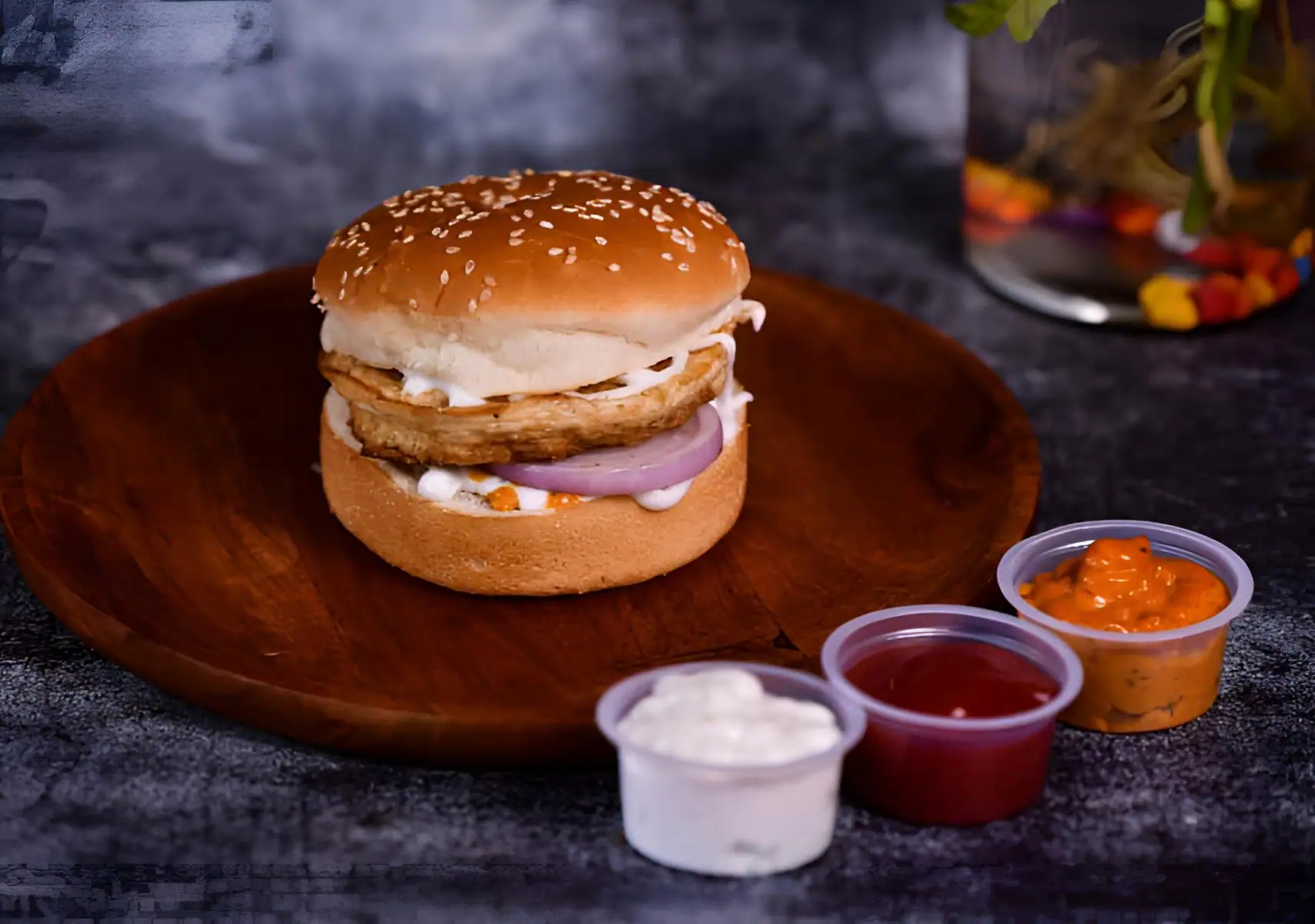Egg In Bun Burger.