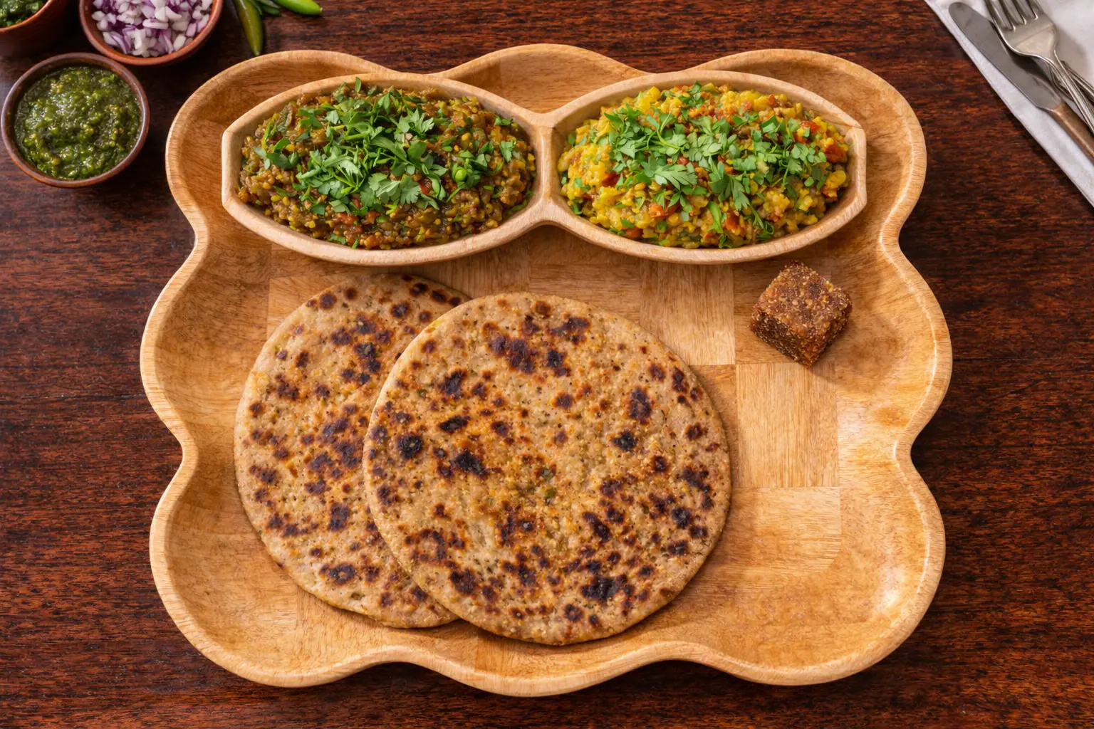 Sattu Paratha Combo With Chokha And Baigan Ka Bharta