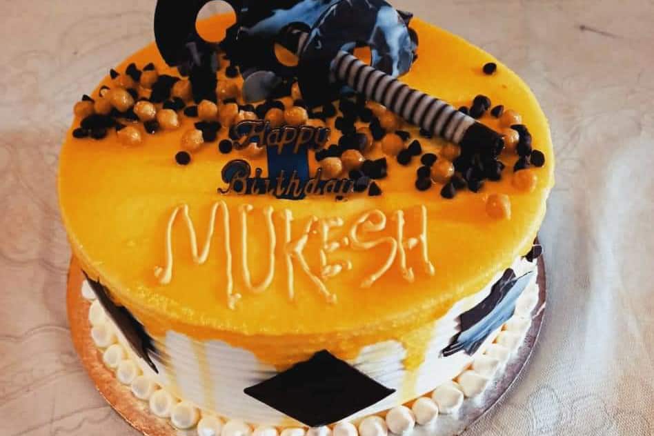 Happy Birthday Mukesh Candle Fire - Greet Name