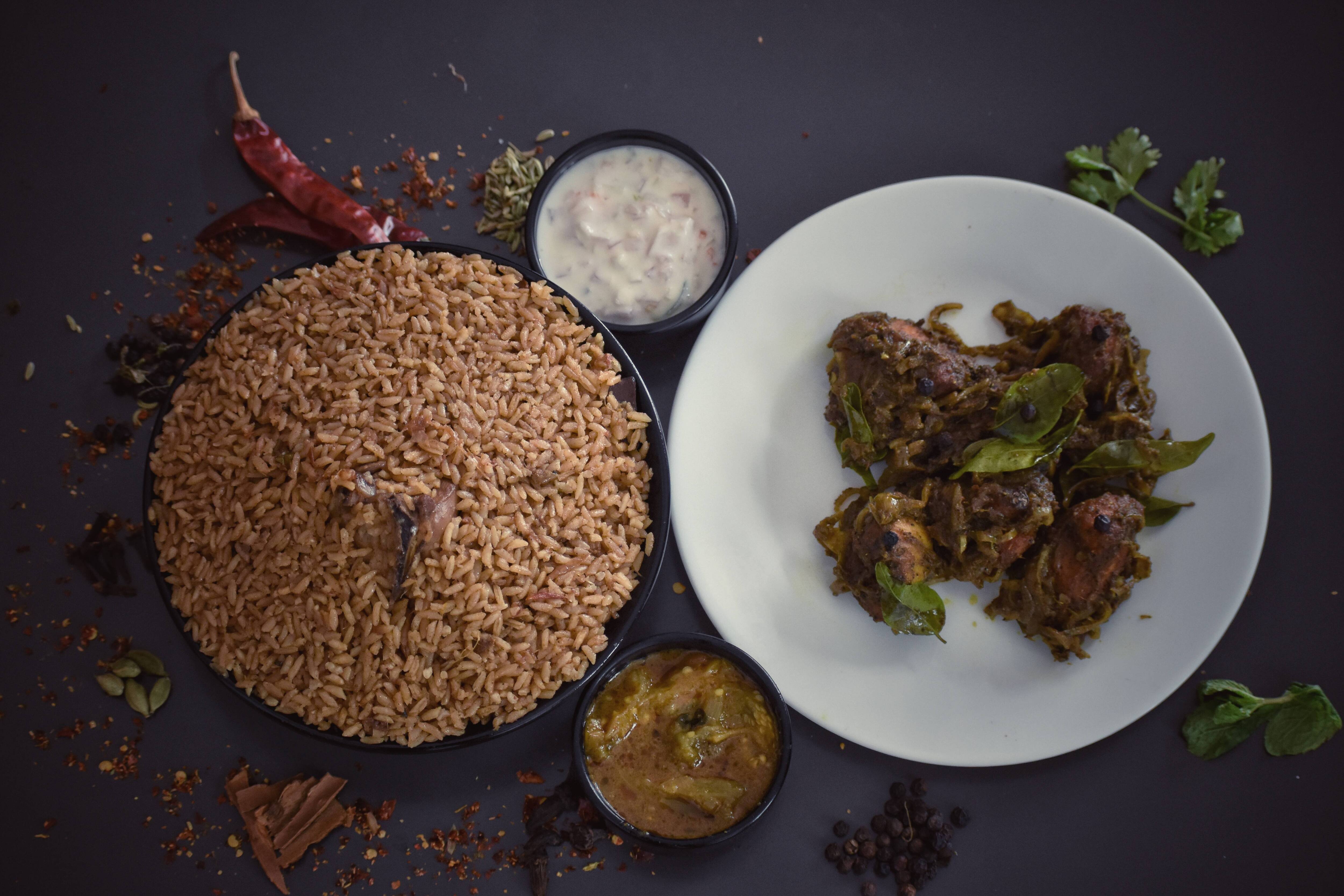 Chicken Biryani With Pepper Chicken