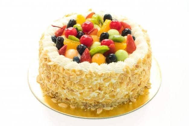 Fresh Fruit Custard Cake