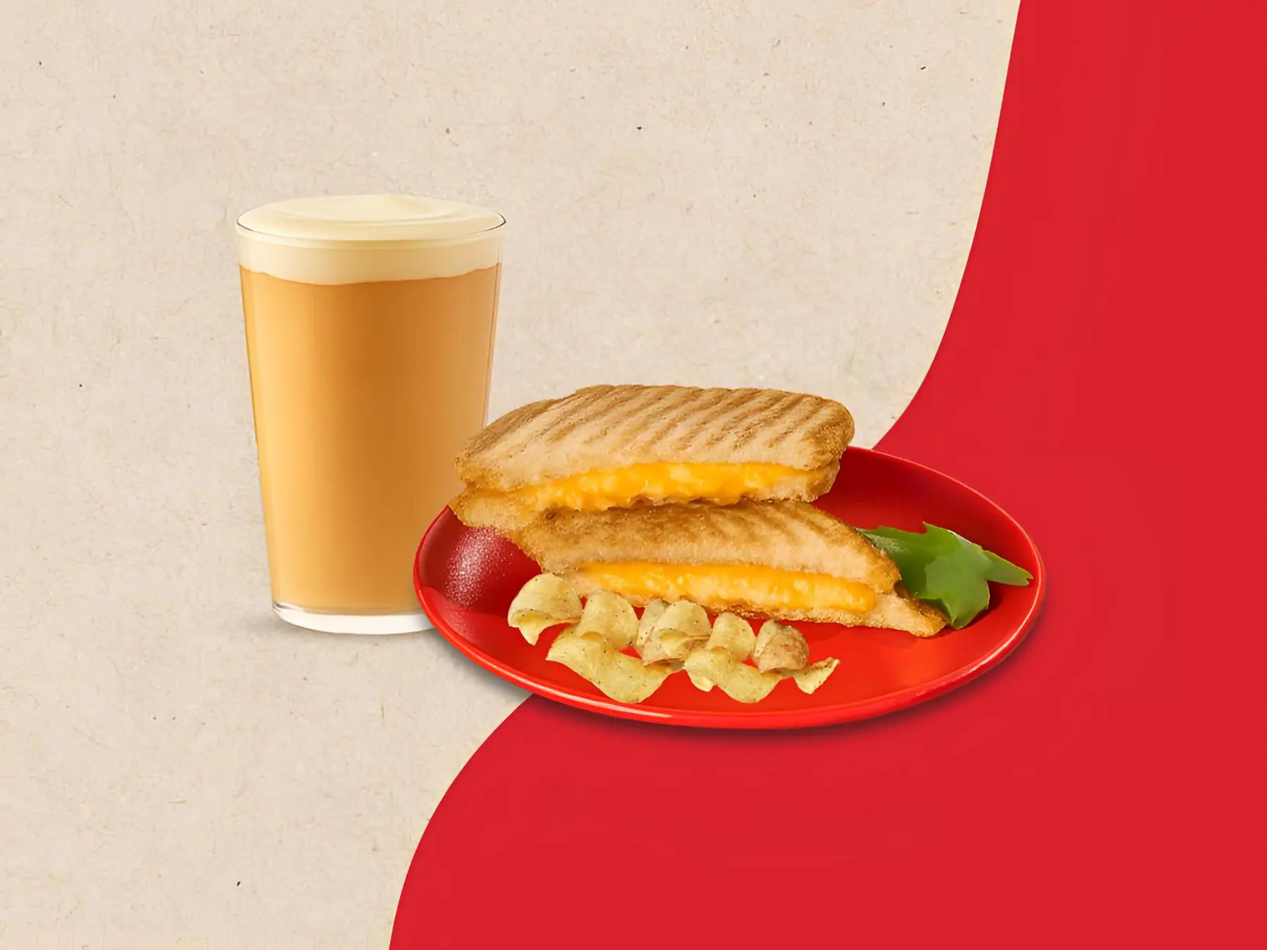 Cold Coffee (S) + Choice Of Cheese Melt Sandwich