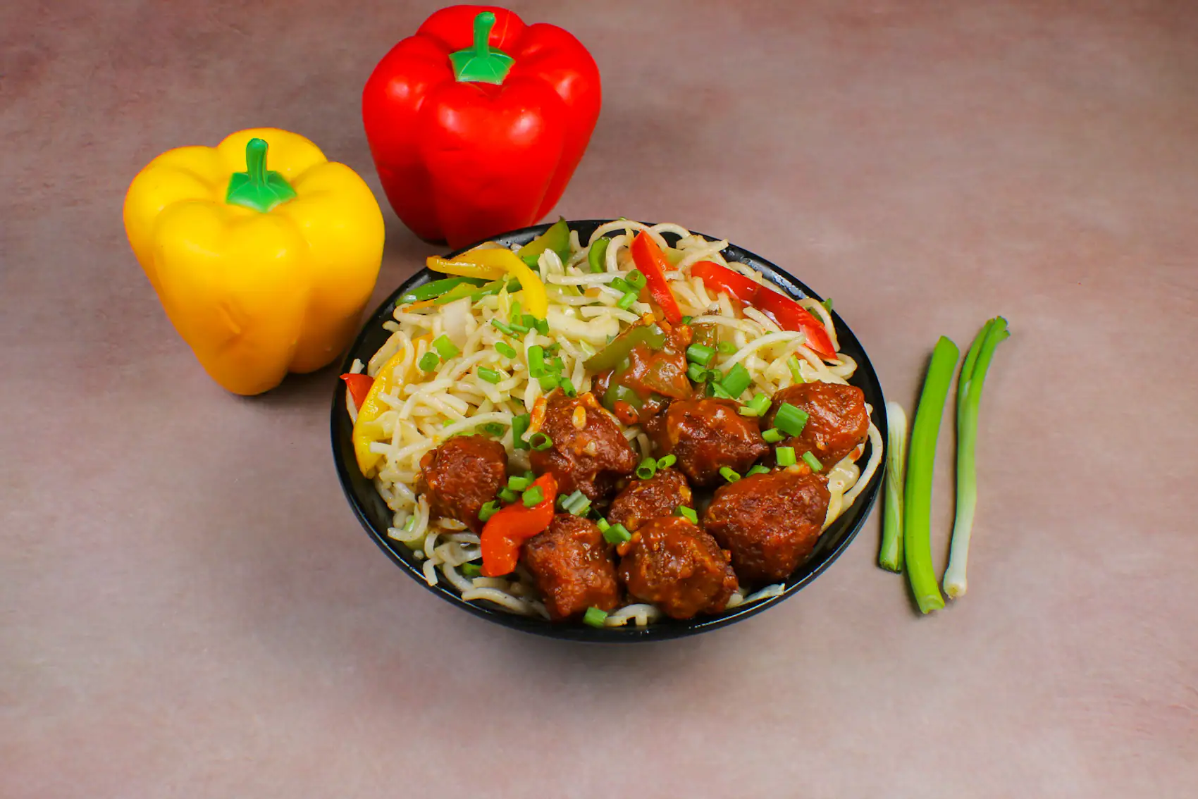 Veg Noodles With Veg Manchurian