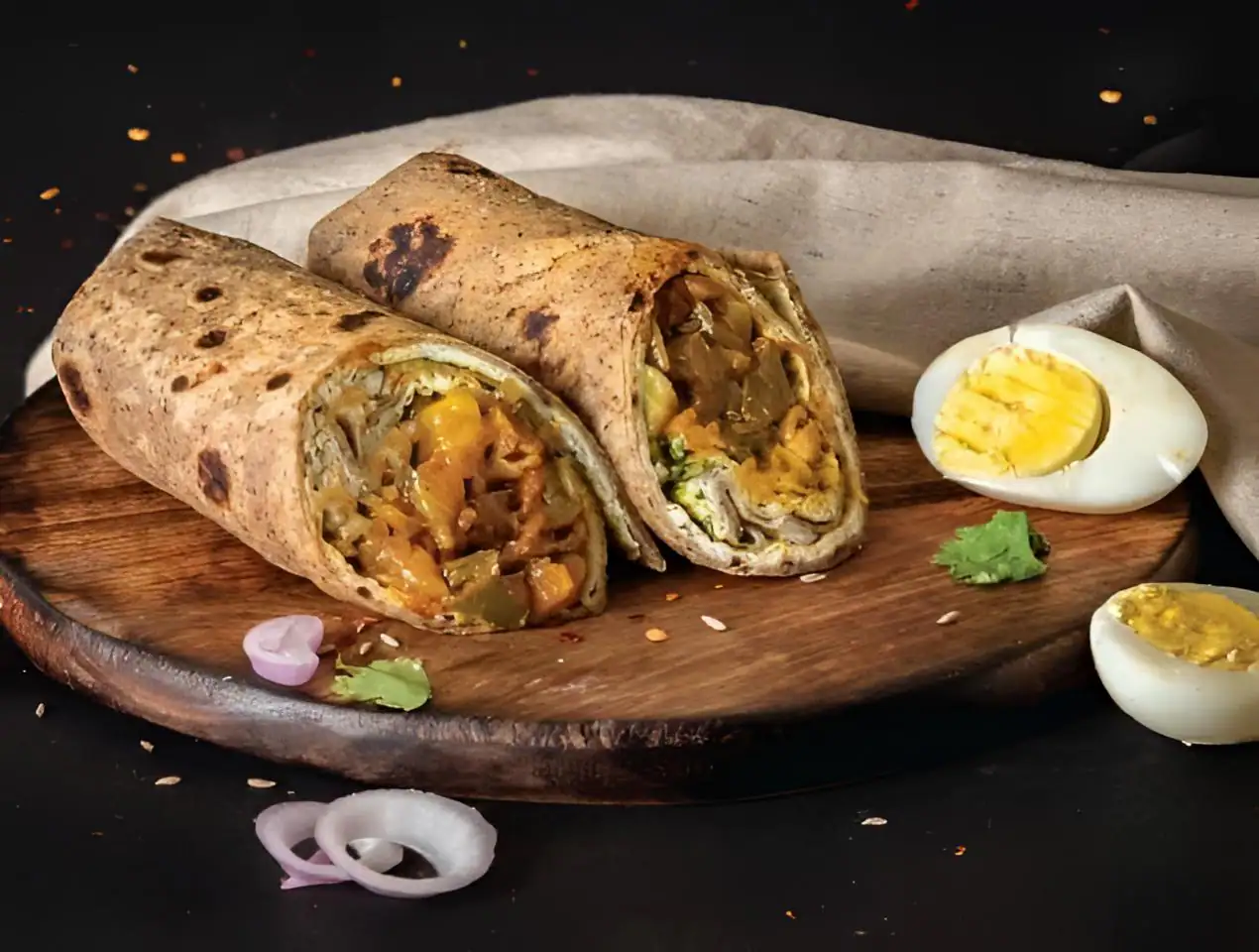 Egg Bhurji Roll - Protein Rich