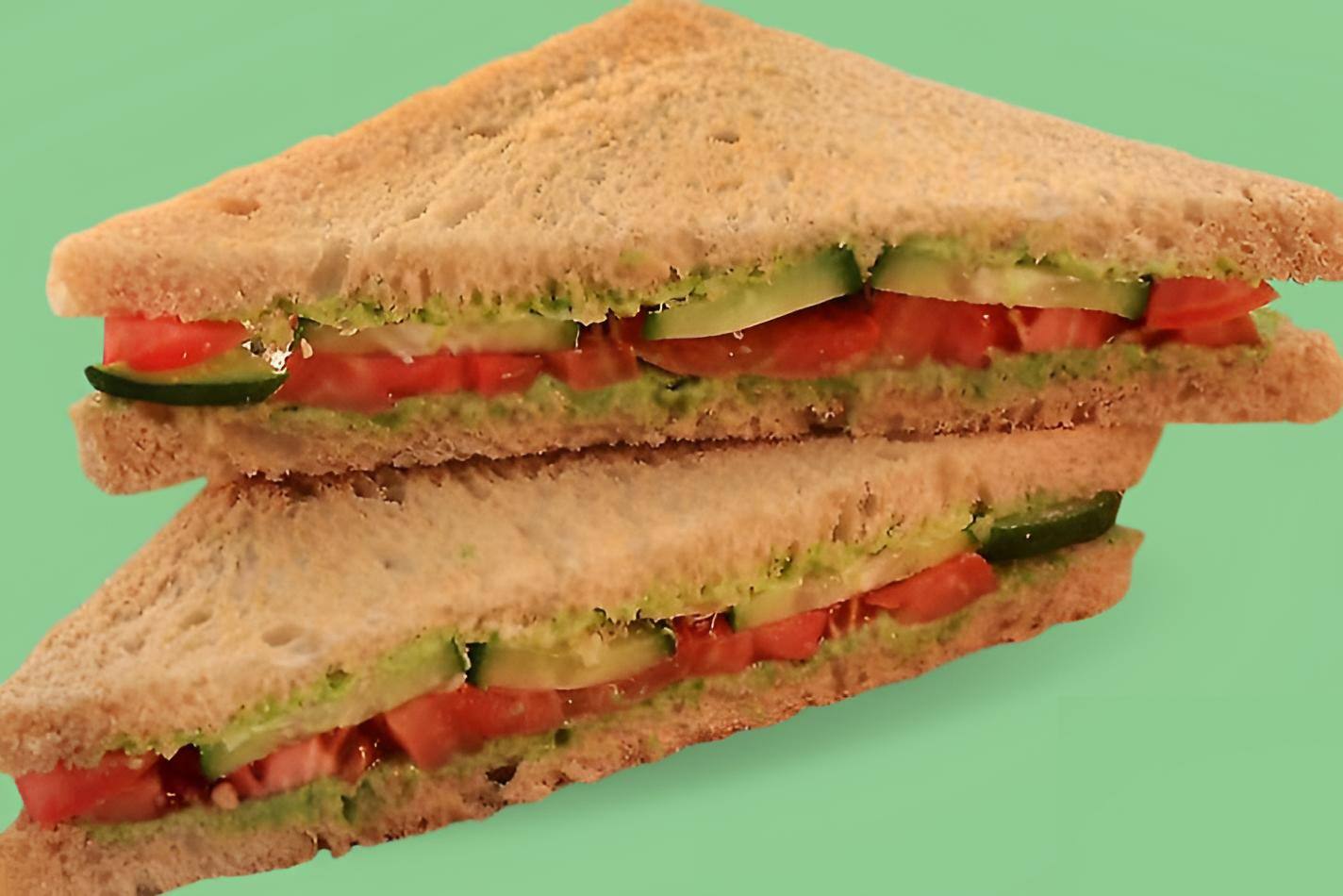 Cheese Chutney Whole Wheat Sandwich