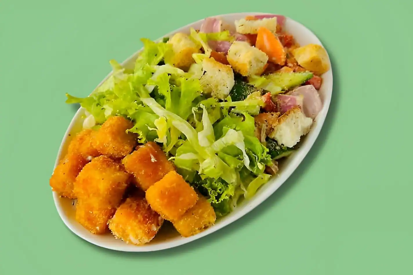 Crumb Fried Paneer Caesar Salad