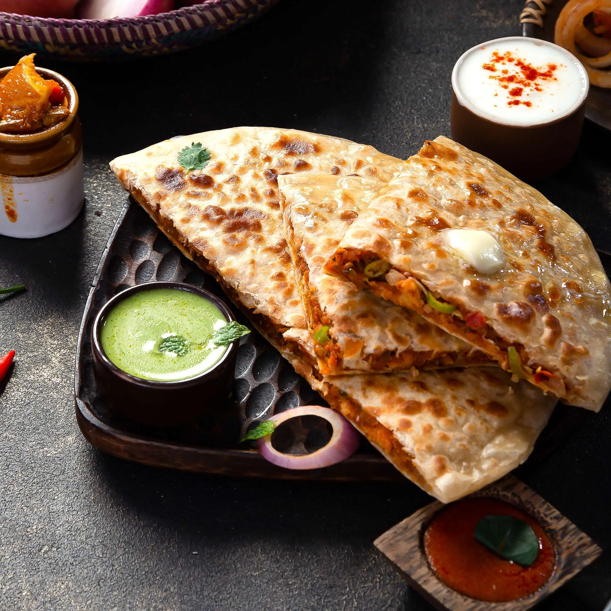 Achari Paneer Paratha