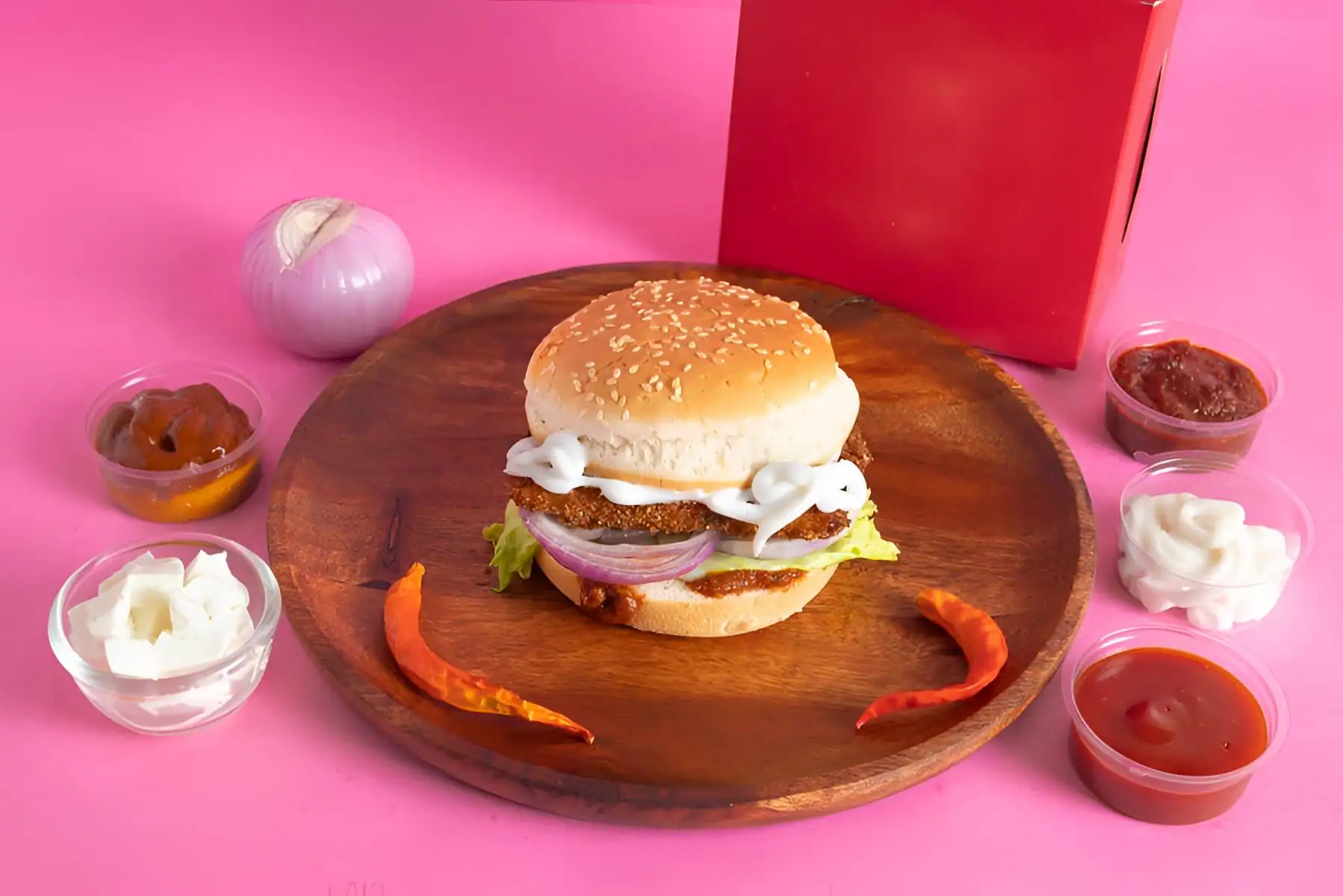 Korean Crispy Paneer Burger