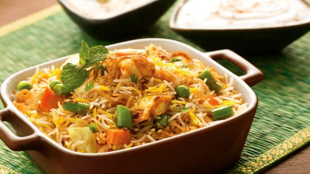 Paneer Biryani With Raita