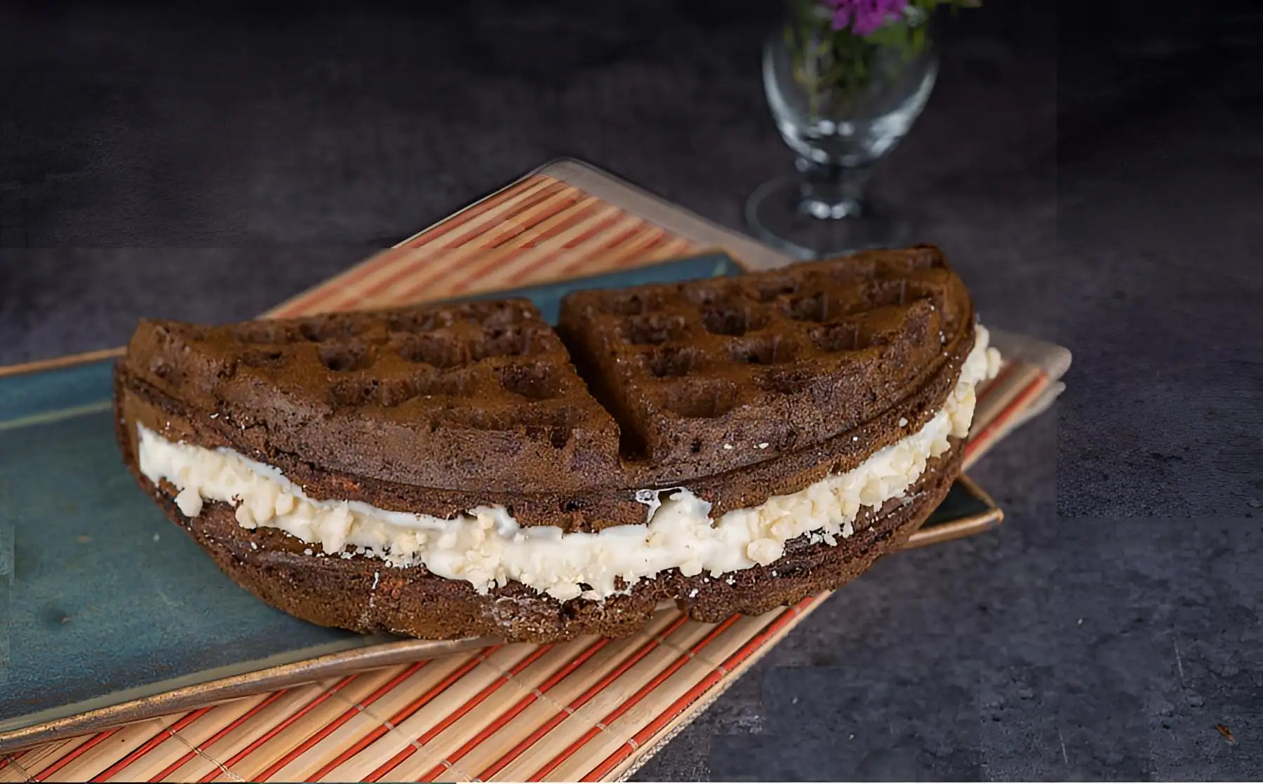 Dark & White Fantacy Waffle Sandwich