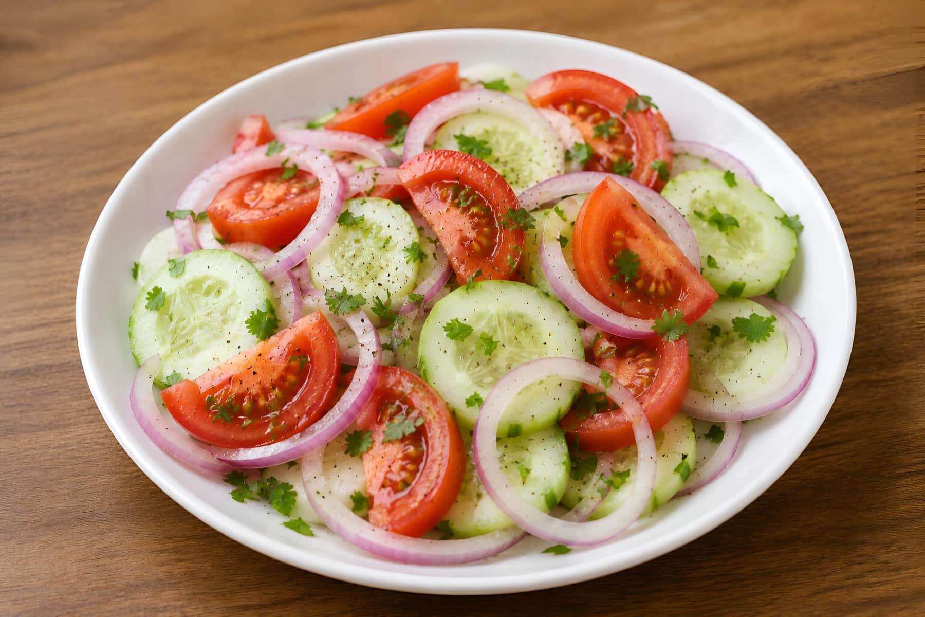 Fresh Kheera, Tomato & Onion Salad