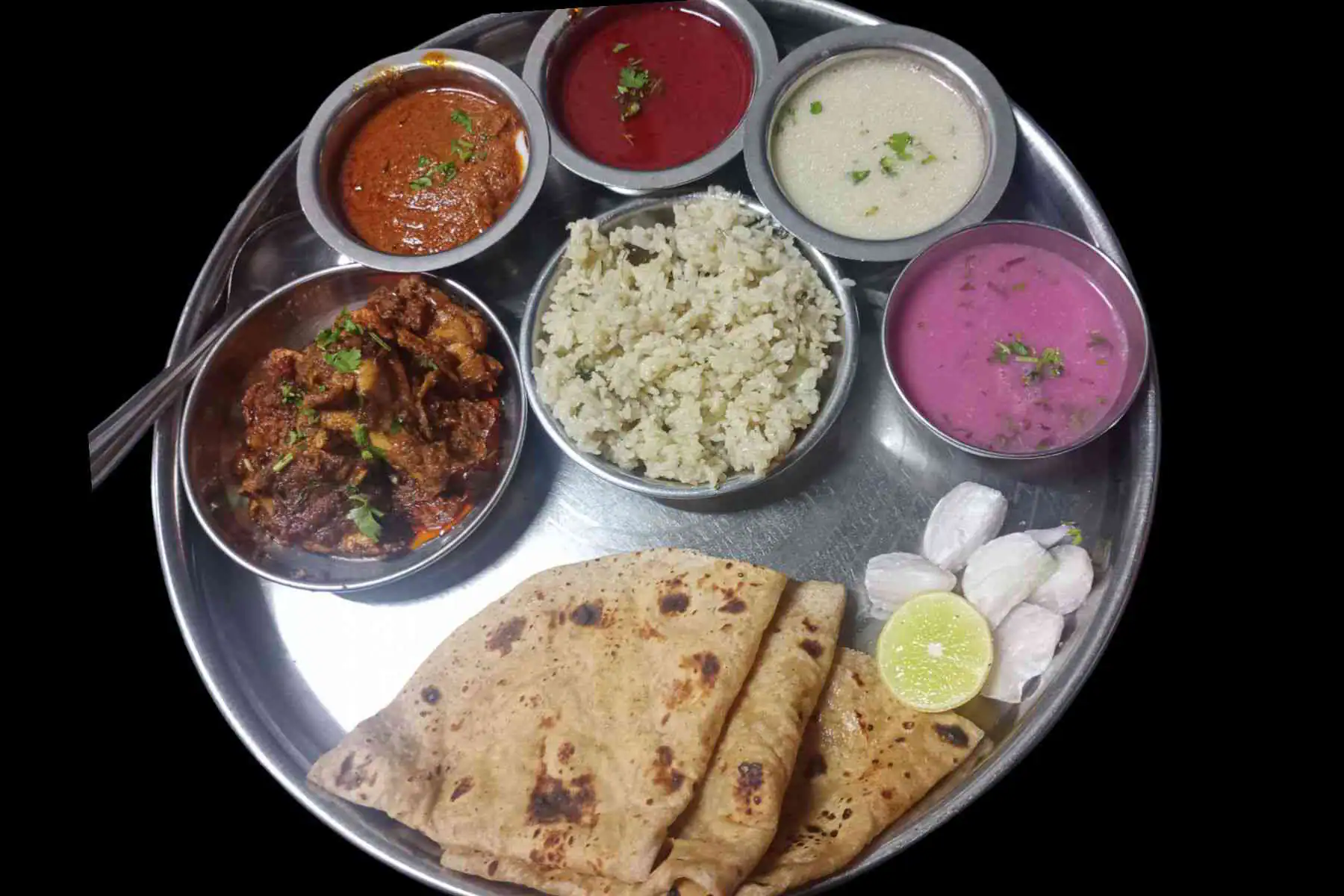 Chicken Sukka Fry Thali