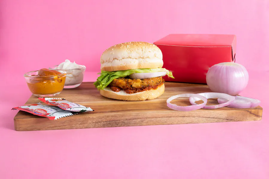 Korean Aloo Tikki Burger