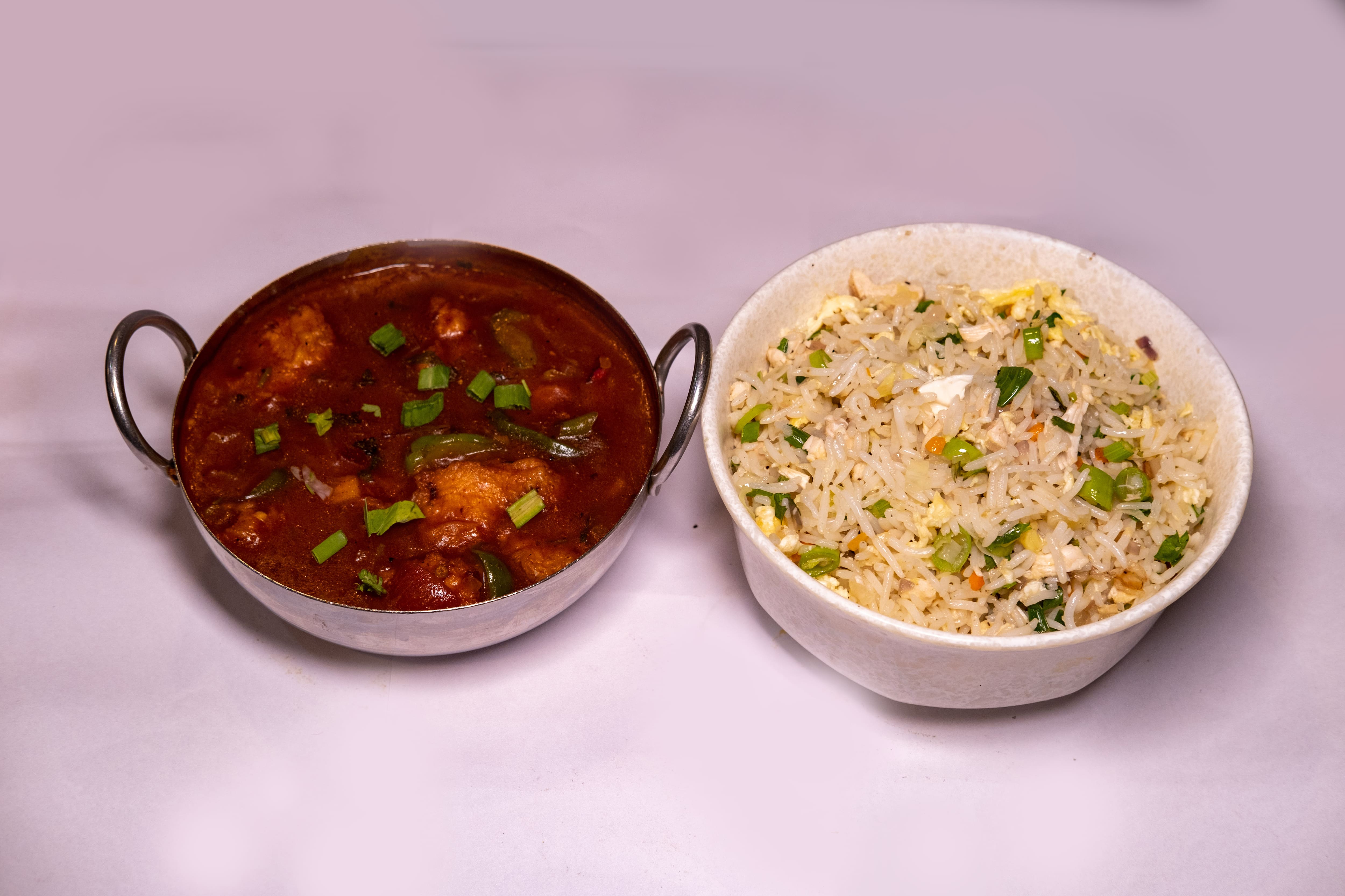 Egg Fried Rice With Chicken Manchurian