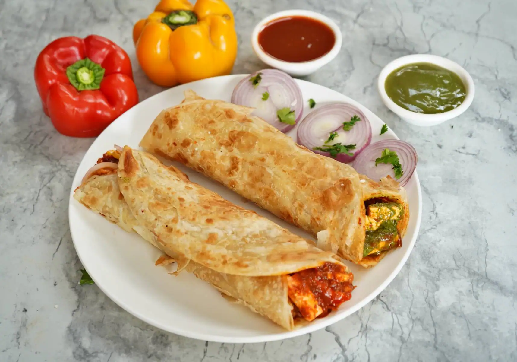 Paneer Hariyali Roll With Paneer Hot Garlic Roll