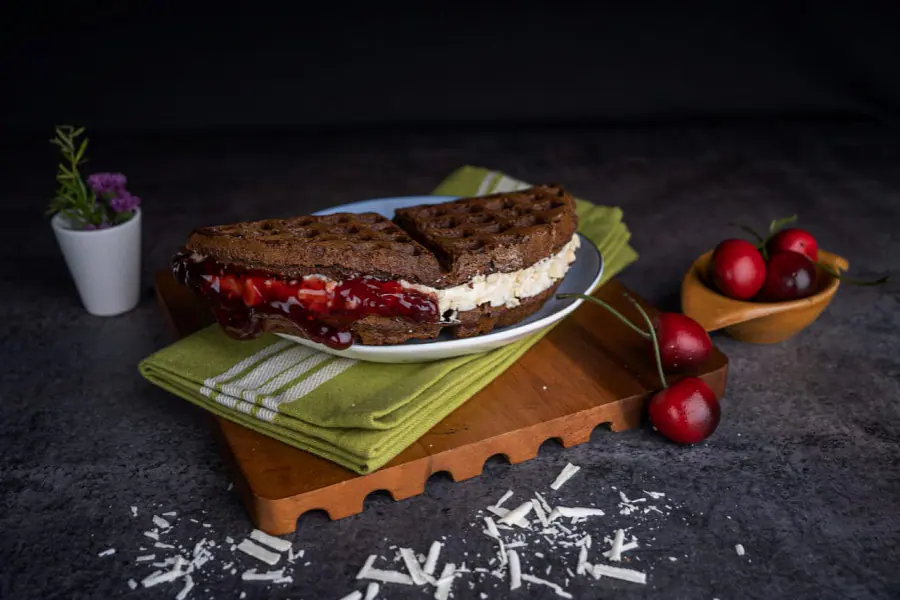 White Forest Waffle Sandwich