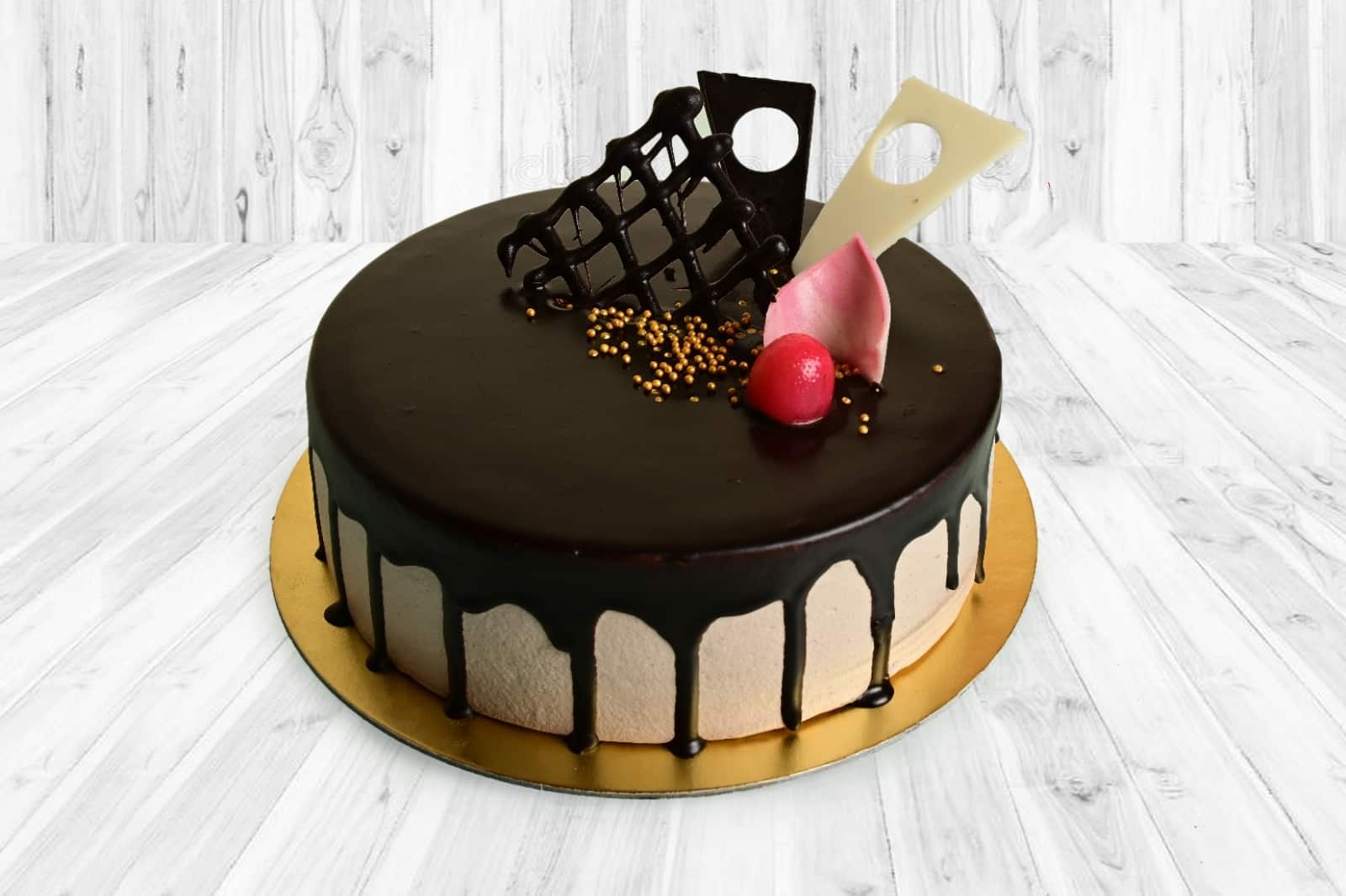 2 Tier Chocolate Cake - Luv Flower & Cake