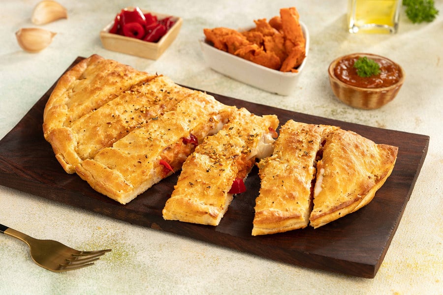 Red Paprika & Chicken Tikka Stuffed Garlic Bread