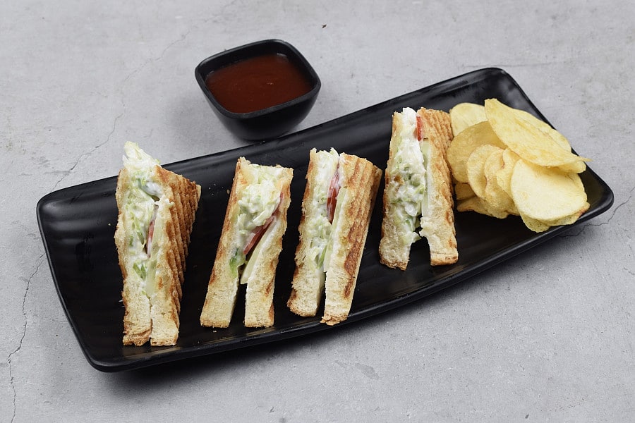 Jain Grilled Vegetable Coleslaw Sandwich