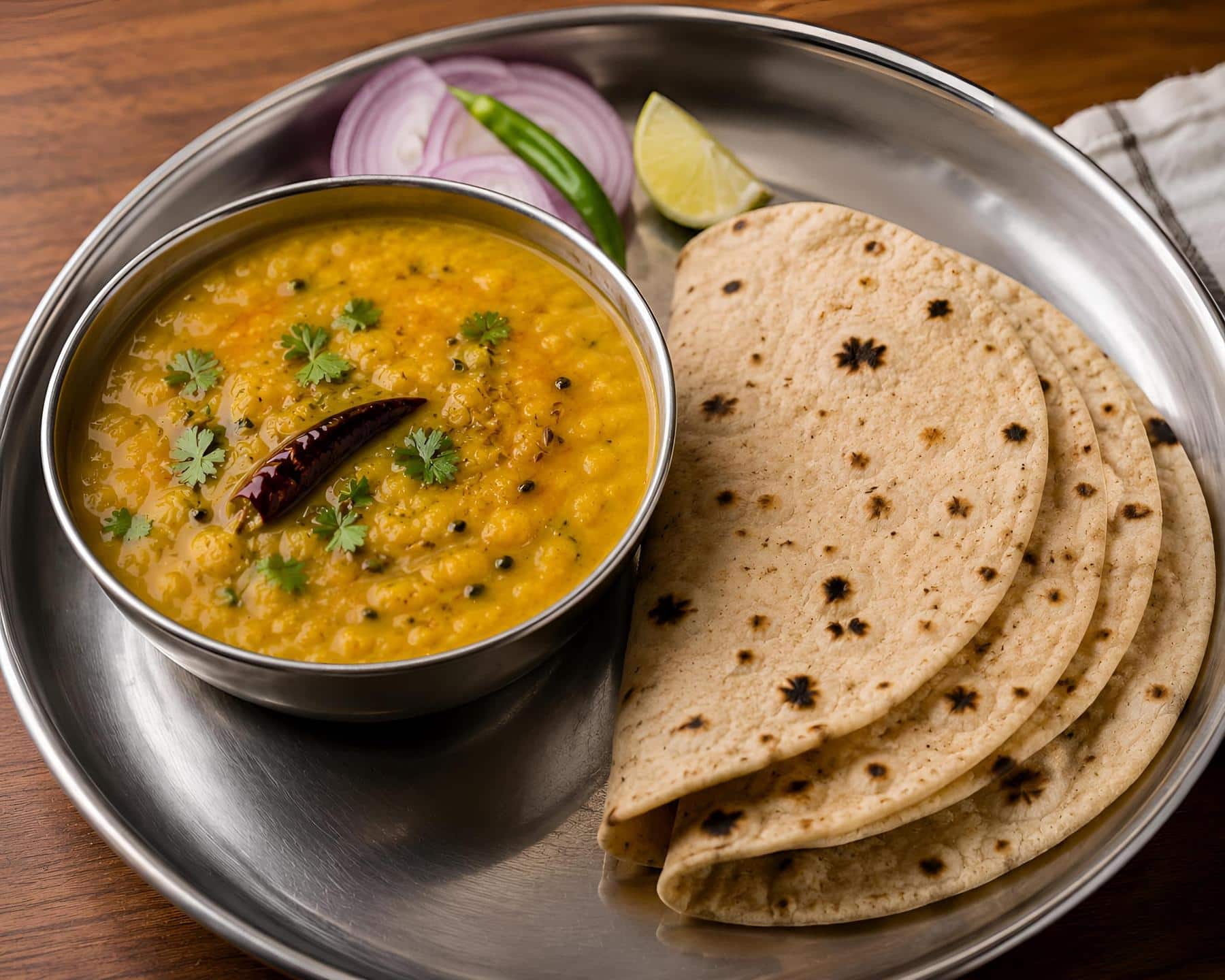 Dal with 4 Roti